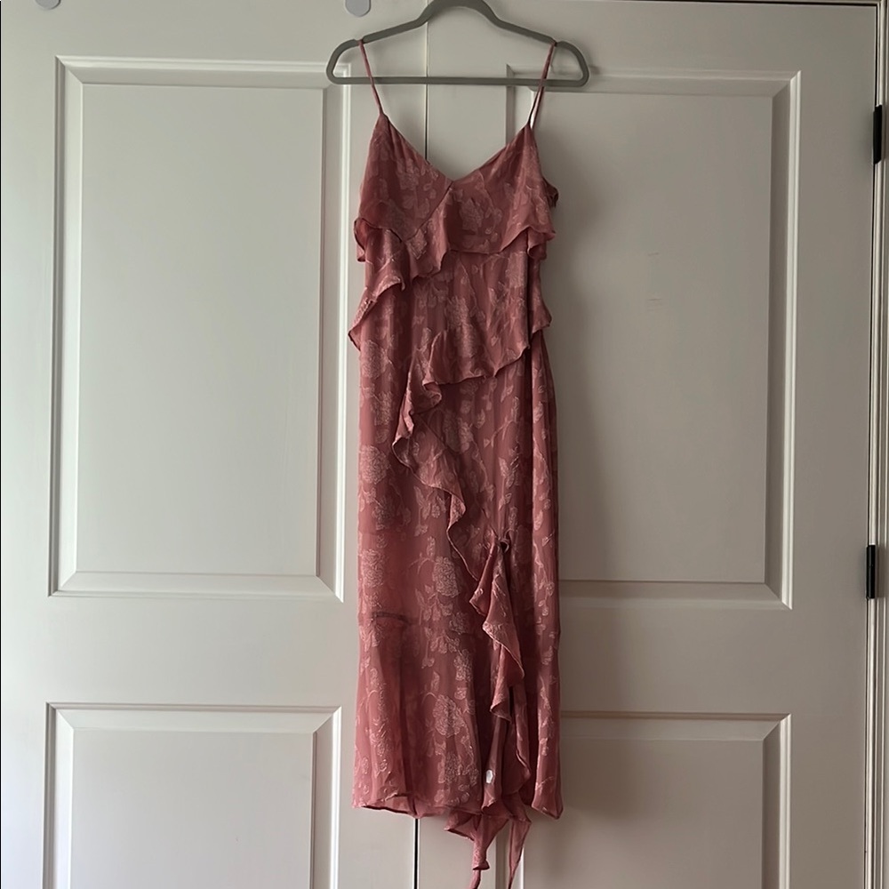 Zara Pink Asymmetrical Ruffled Sundress